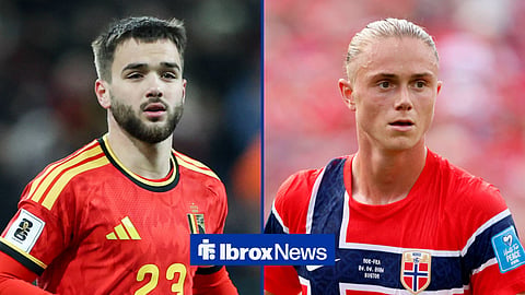 Nico Raskin playing for Belgium and Thelo Aasgaard in action for Norway
