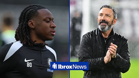 Ryan Fosso and Derek McInnes in a 50-50 split image.