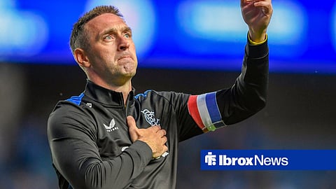 Rangers goalkeeping coach Allan McGregor showing thanks at Ibrox