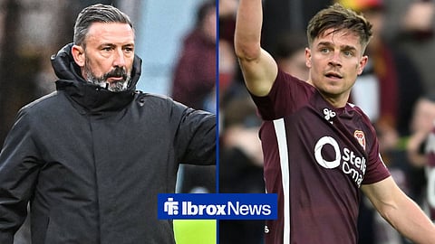Rangers manager Derek McInnes and new Rangers signing Cammy Devlin playing for Hearts