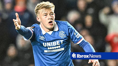 Connor Barron playing for Rangers