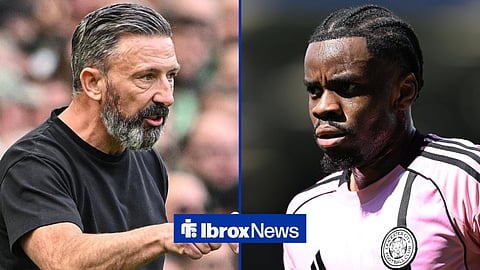 Rangers manager Derek McInnes and Leicester City's Stephy Mavididi