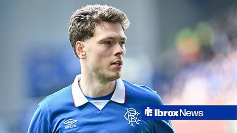 Andreas Skov Olsen in action for Rangers in 2025/26 season at Ibrox