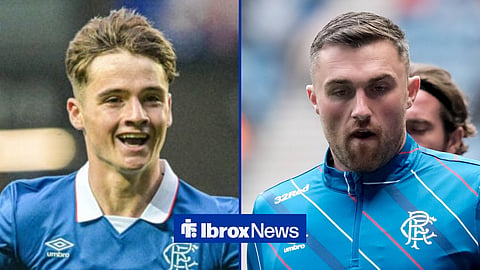 Rangers winger Findlay Curtis and Rangers defender John Souttar