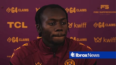 Emmanuel Longelo speaking in a Motherwell press conference