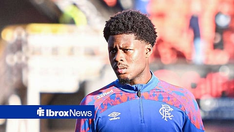 Tochi Chukwuani warming up before a Rangers game