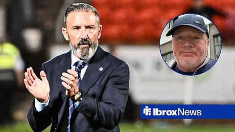 Derek McInnes looking annoyed at Rangers towards Ally McCoist speaking on talkSPORT