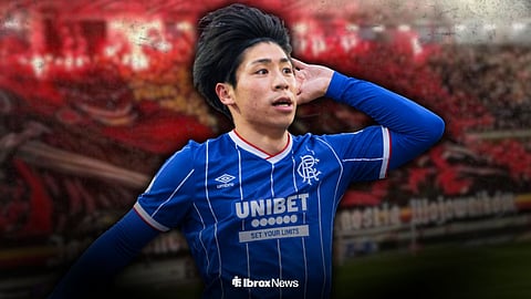 Daisuke Yokota celebrating for Rangers in Jagiellonia 