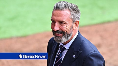 Derek McInnes smiling at Rangers