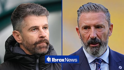 Aberdeen manager Stephen Robinson and Rangers manager Derek McInnes in a side-by-side image.