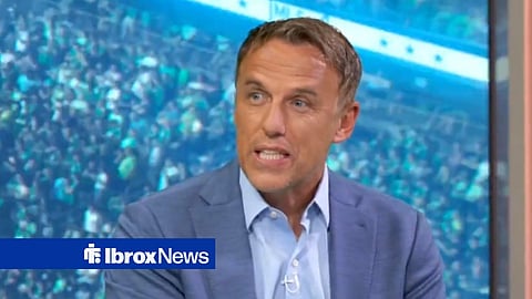 Phil Neville speaking as a pundit on Apple TV