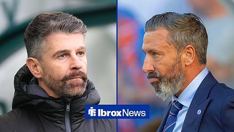 Split image of Aberdeen manager Stephen Robinson and Rangers boss Derek McInnes 