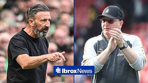Rangers manager Derek McInnes and Falkirk boss John McGlynn in a side-by-side image