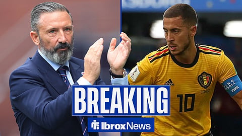 Derek McInnes managing Rangers and Eden Hazard playing for Belgium