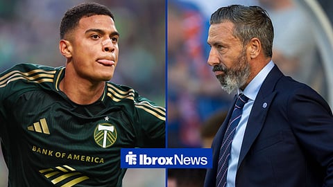 Kevin Kelsy celebrating for Portland Timbers and Derek McInnes managing Rangers