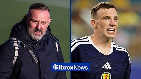 Split image of Kris Boyd and Lewis Ferguson playing for Scotland