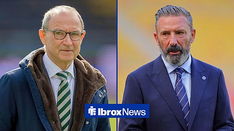 Split image of Celtic boss Martin O'Neill and Rangers manager Derek McInnes