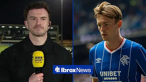 Andy Halliday on punditry duties for BBC Scotland and James Penrice in action for Rangers