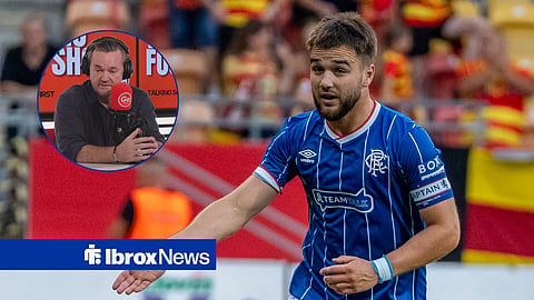 Rangers midfielder Nicolas Raskin and former Celtic striker Andy Walker in a circular inset
