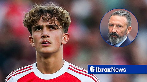 Max Dowman in action for Arsenal FC and Derek McInnes pitchside at Ibrox for Rangers.