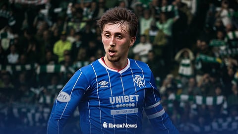 Dan Neil playing for Rangers at Celtic Park