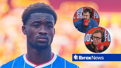 Rangers defender Emmanuel Fernandez and Richard Foster and Peter Grant (in circular insets)