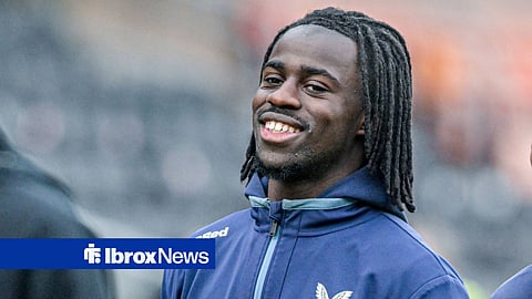 Clinton Nsiala pre-match for Rangers