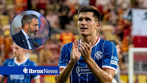 Rangers ace Vanja Dragojevic and Derek McInnes