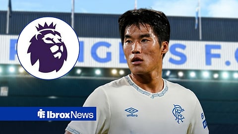 Rangers star Minsu Kim, Premier League badge in inset