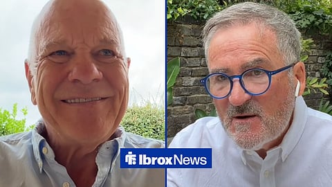 Andy Gray on the left and Richard Keys on the right in a split image