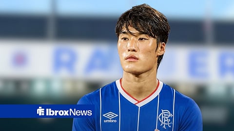 Minsu Kim playing for Rangers at Ibrox