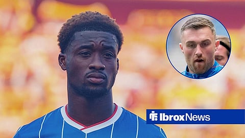 Main image of Rangers defender Emmanuel Fernandez and John Souttar's face in a circular inset on the right