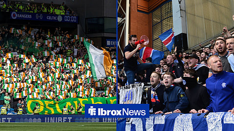 Celtic fans at Ibrox and Rangers fans at Ibrox