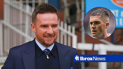 Main image of Barry Ferguson and Rangers midfielder Bailey Rice's face in a circular inset on the right
