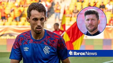 Bojan Miovski training in Rangers gear and Sebastien Pocognoli