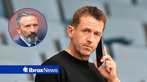 Main image of Kilmarnock boss Neil McCann and Rangers manager Derek McInnes' face in a circular inset on the left