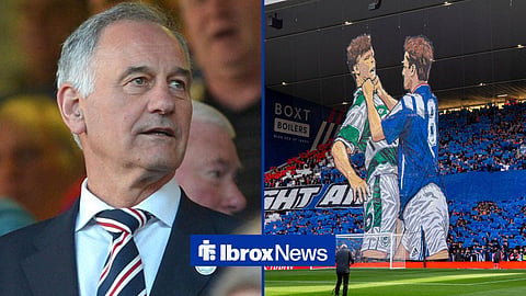 Charles Green and Rangers fans tifo at Ibrox