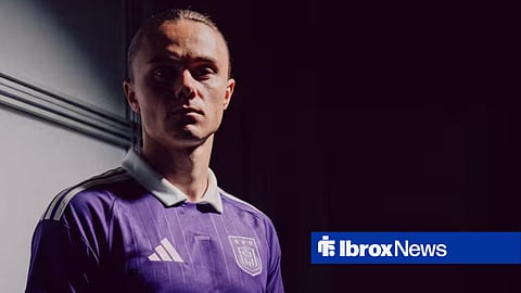 Rangers loanee Thelo Aasgaard posing after signing for Anderlecht