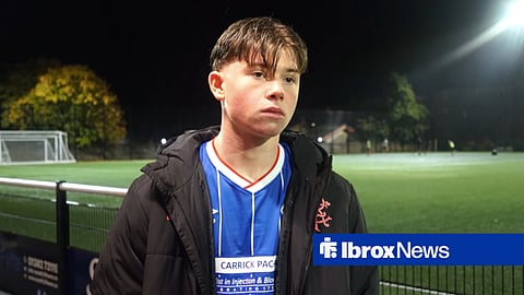 Ashton Scally speaking after a Rangers youth game