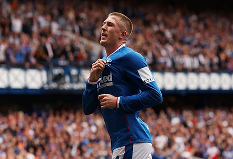 John Lundstram celebrates one of his six Scottish Premiership goals for Rangers. 
