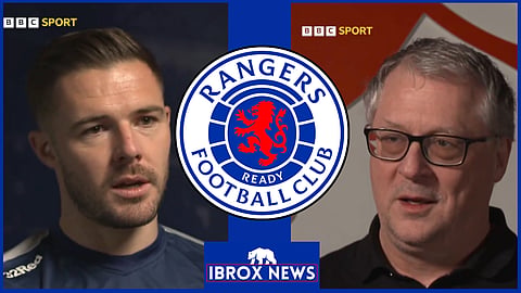 Rangers keeper Jack Butland spoke to BBC Sport reporter Tom English - Credit BBC Sport via X.