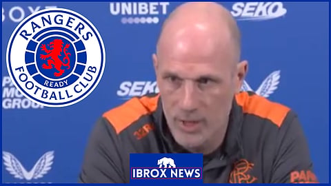 Rangers manager Philippe Clement speaking at his press conference [Credit: RangersTV]