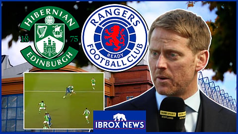Michael Stewart was vocally unimpressed with the Rangers penalty at Hibs - Credit: Viaplay Sports