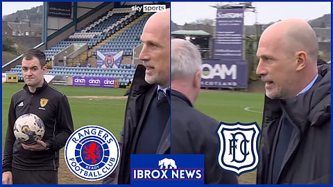 Rangers boss Philippe Clement was furious at Dens Park. Credit: Sky Sports