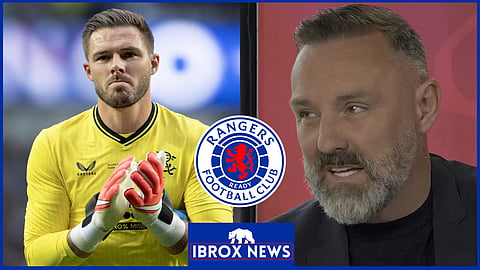 Rangers goalkeeper Jack Butland was booked against St Mirren to Kris Boyd's frustration.
Credit: Sky Sports Football