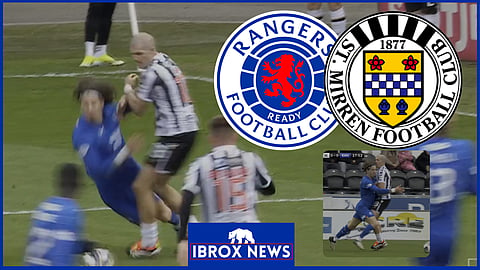 Fabio Silva refused a penalty for Rangers against St Mirren [Credit: Sky Sports Football]