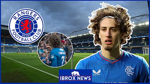 Rangers forward Fabio Silva was at the centre of controversy v Kilmarnock. 
Credit: Sky Sports Football
