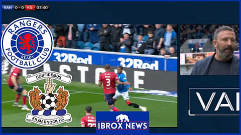 Rangers had an early penalty appeal rejected against Kilmarnock [Credit: Sky Sports]