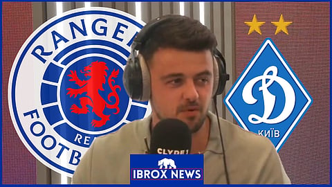 Gordon Duncan reacts to one Rangers fan after the Dynamo Kyiv loss [Credit: @ClydeSSB on X]