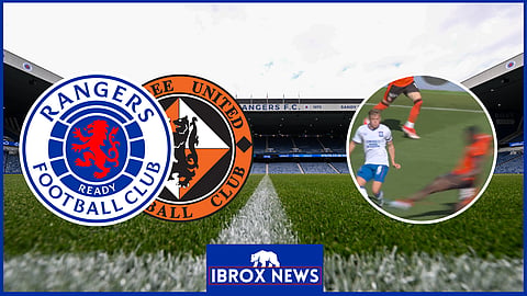 Connor Barron and Emmanuel Adegboyega in Rangers controversy v Dundee United. Credit: Sky Sports